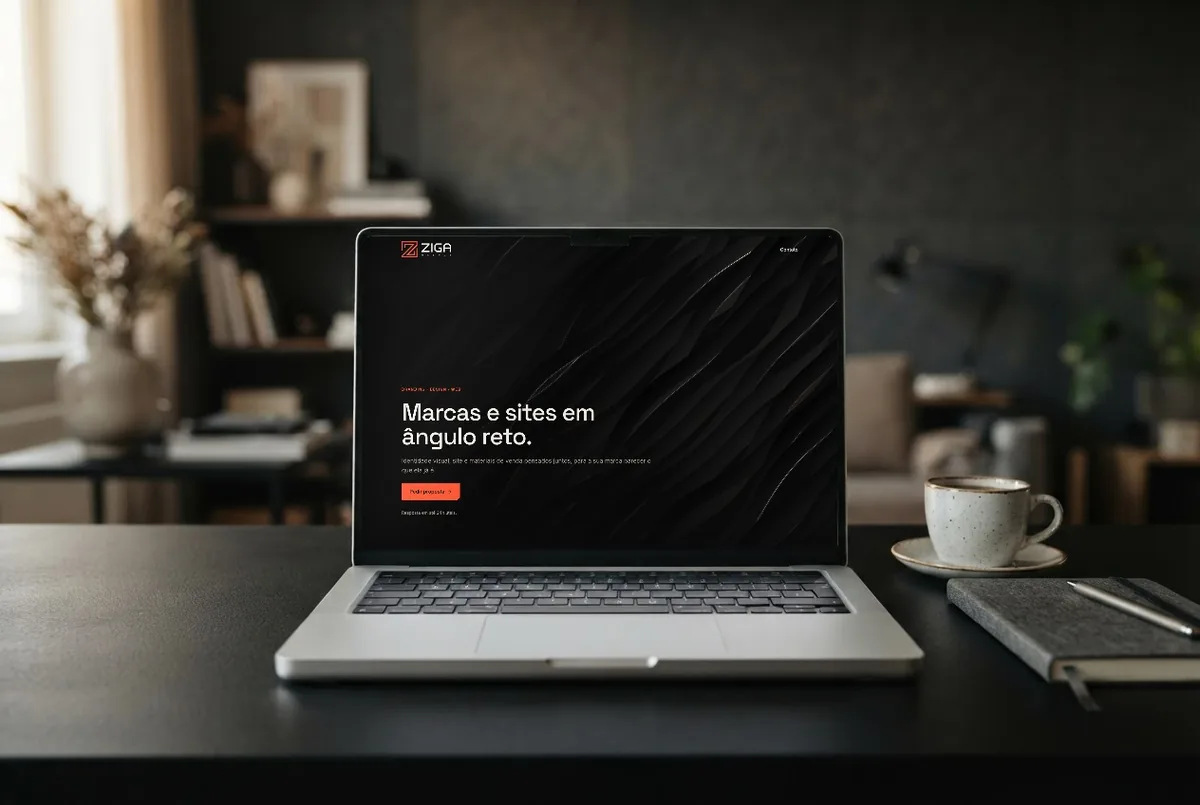 Site da Ziga Agency aberto num notebook