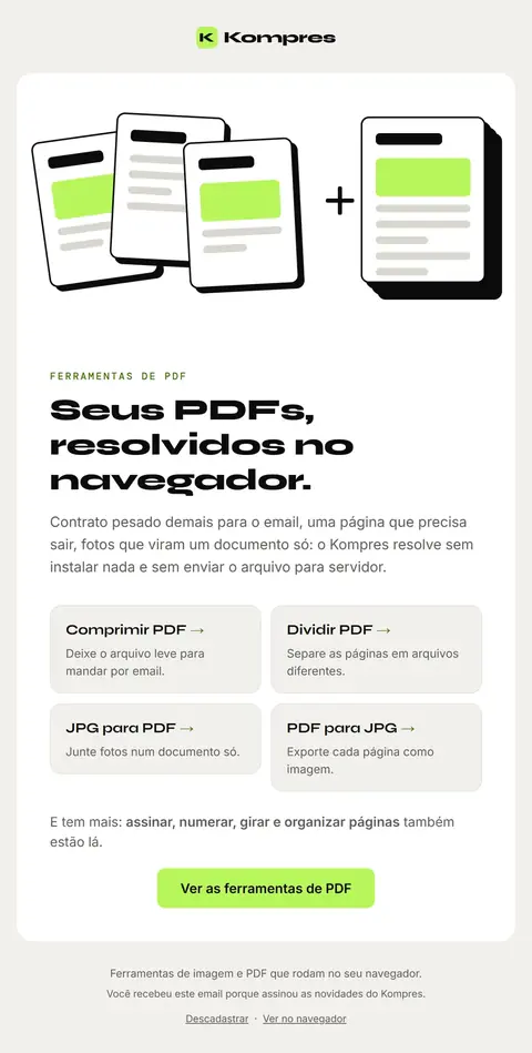 E-mail Kompres: Tudo o que o Kompres faz com PDF