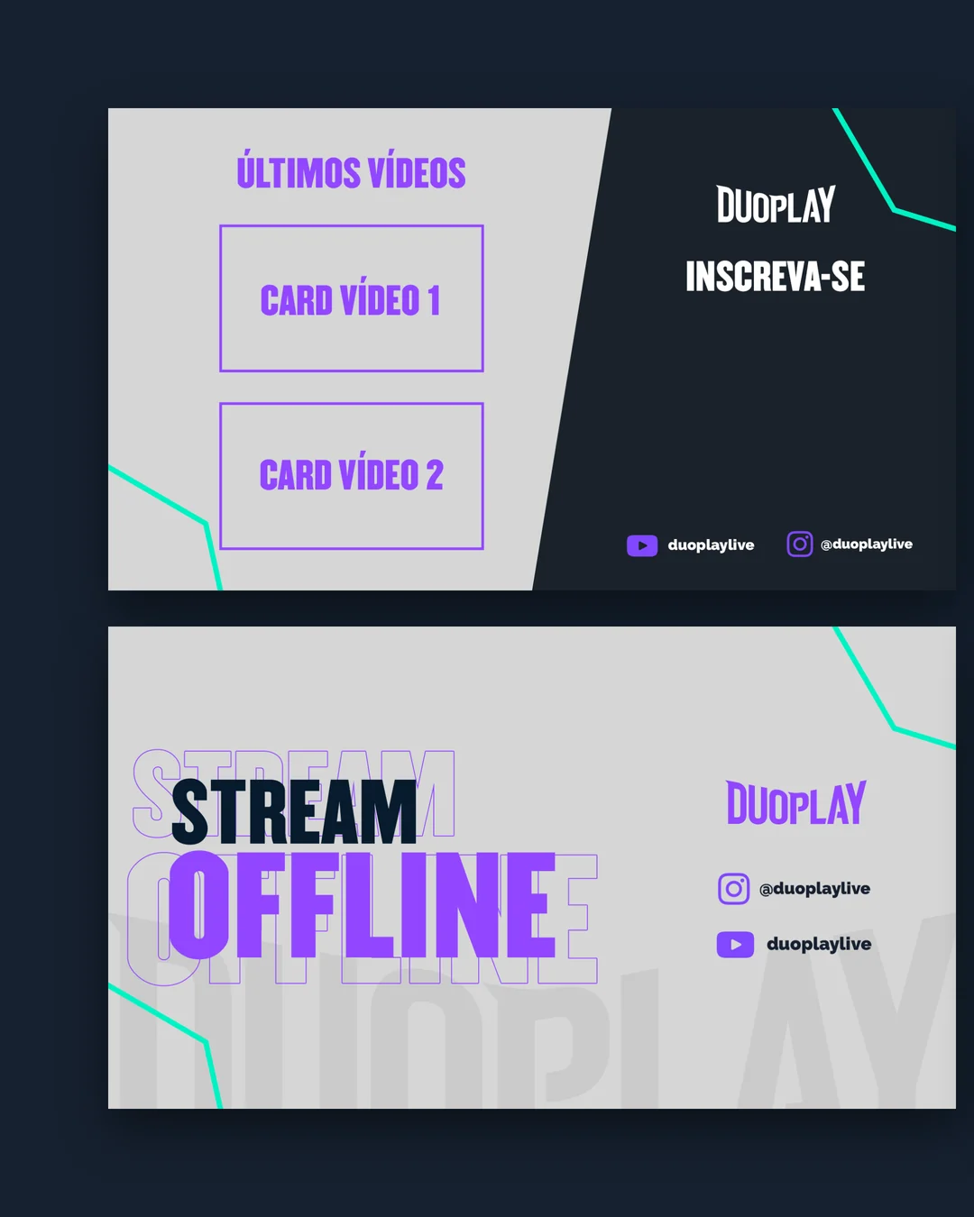 Telas de fim de vídeo, Voltamos já, Stream offline e Obrigado por assistir