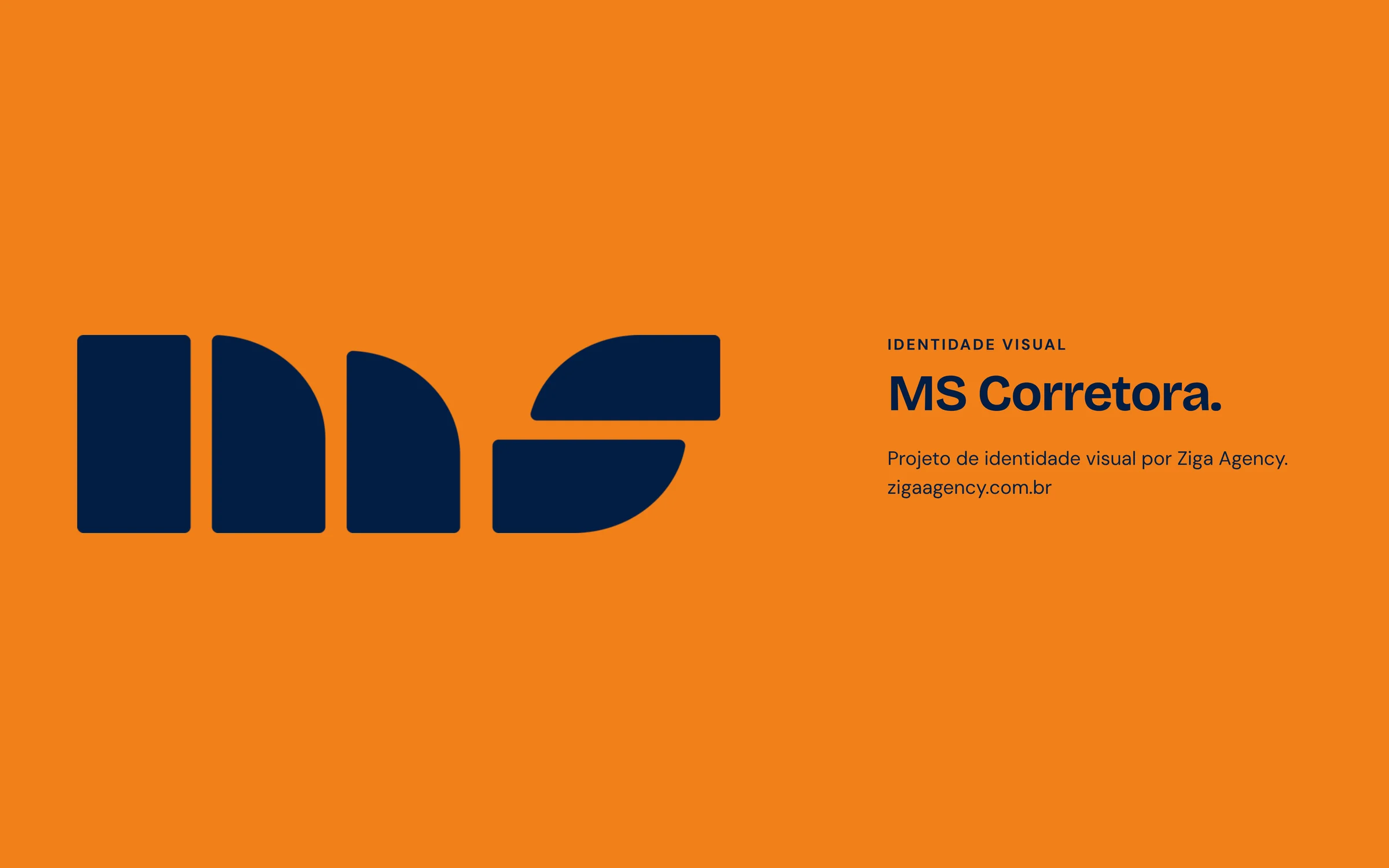 O MS em azul-marinho sobre laranja e os créditos do projeto