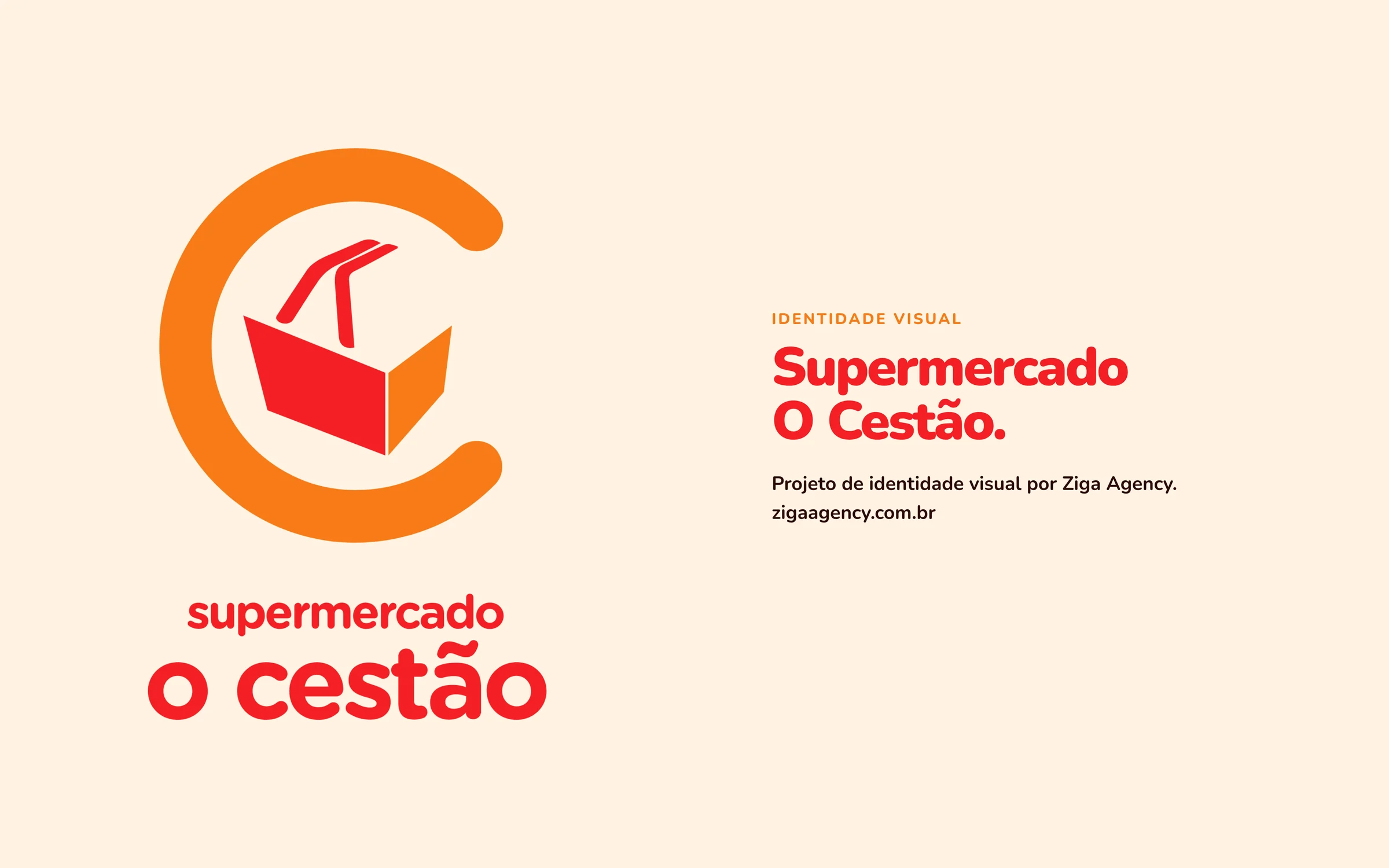 Logo vertical do Cestão sobre creme e os créditos do projeto