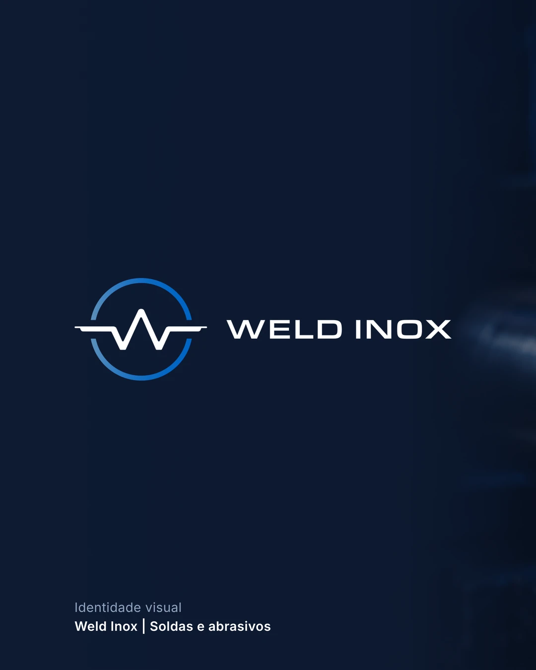 Logo da Weld Inox ao lado de uma foto de solda TIG em tubo de inox