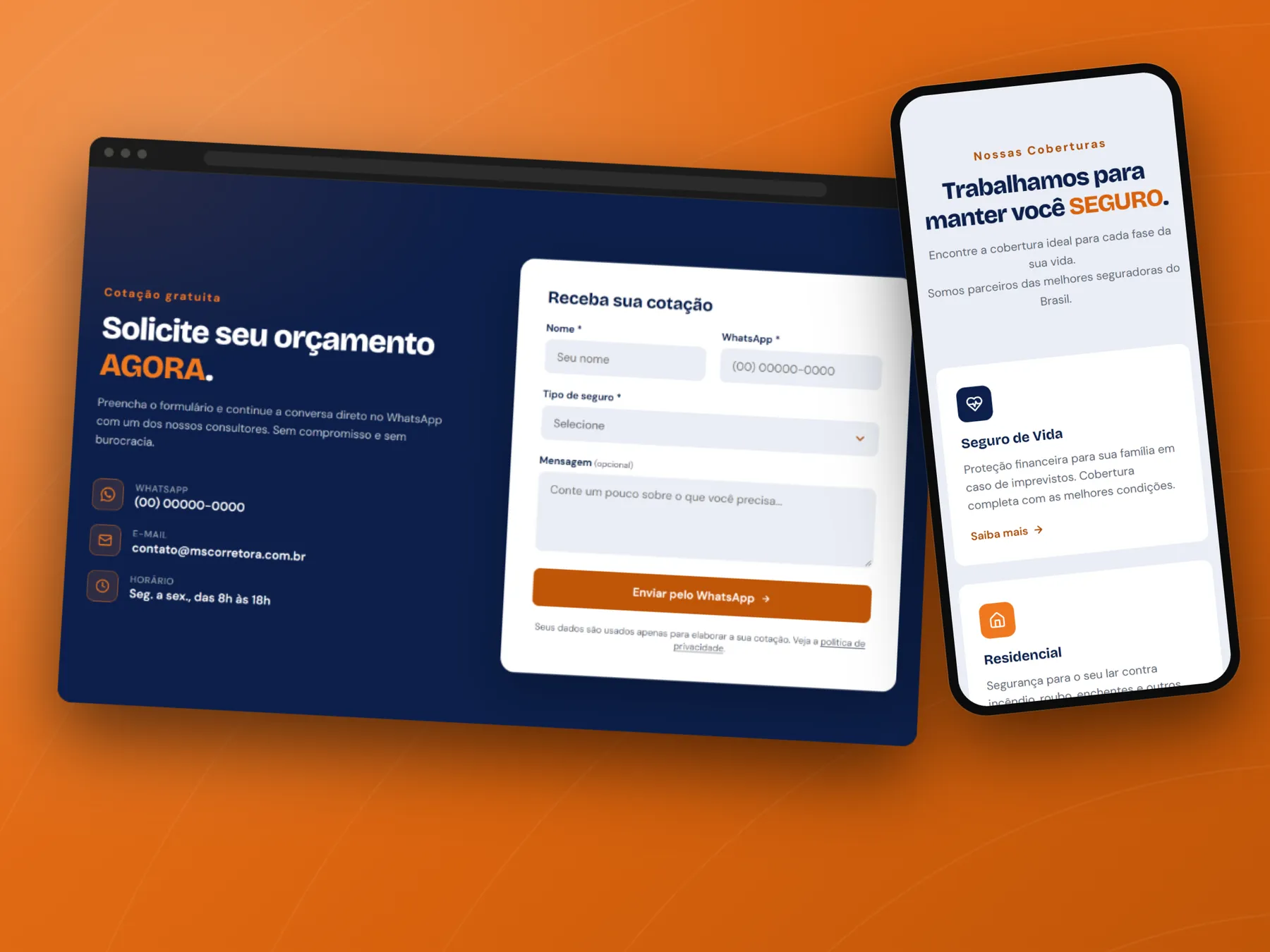 Cotação pelo WhatsApp, no computador e no celular