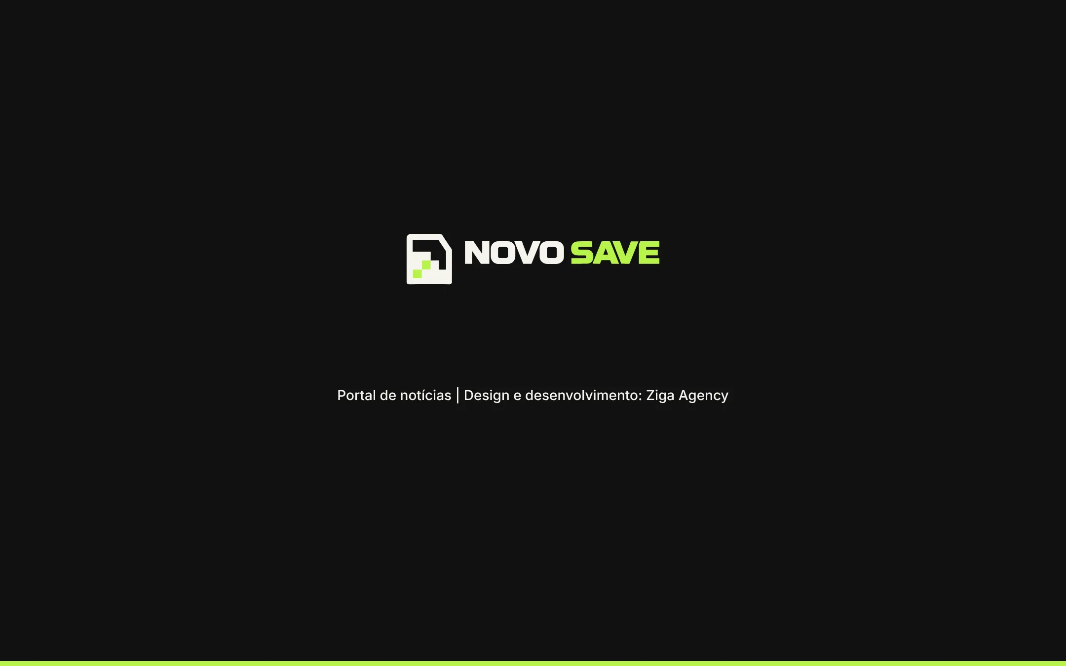 Logo do Novo Save e créditos do projeto